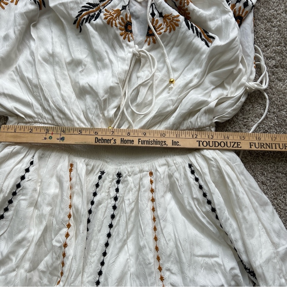 Free People White Embroidered Floral Romper - Picture 10 of 10